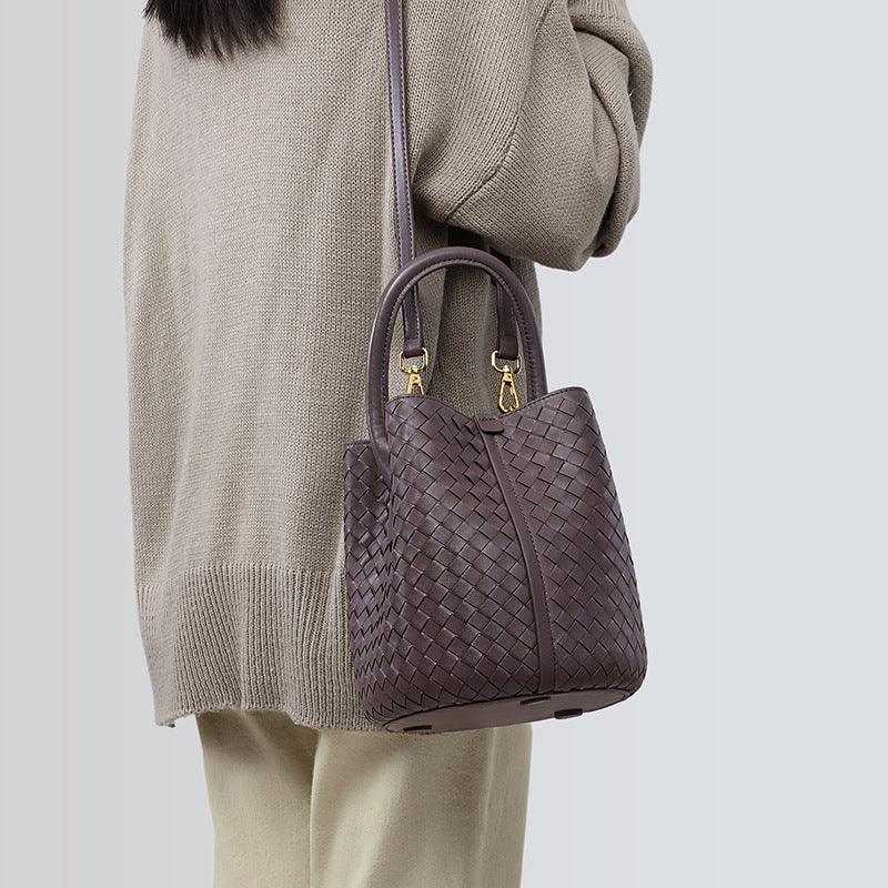 Women's Summer Cross Body Genuine Leather Woven Crossbody Bags