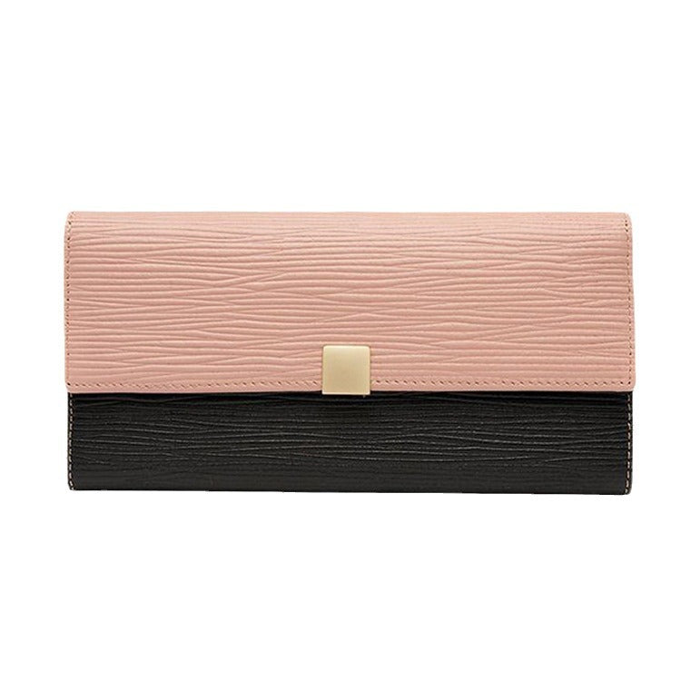 Women's Korean Mid-length Water Ripple Leather Ladies Wallets