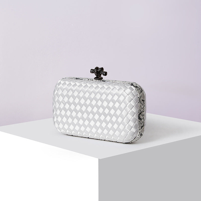 Women's Silk Hand-woven Simplicity Dinner Chain Pouch Evening Bags