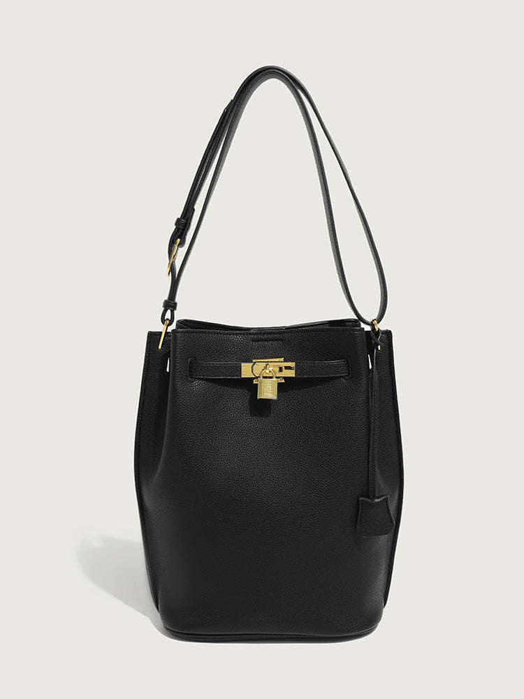 Women's Capacity Lychee Pattern Platinum Kelly Handbags