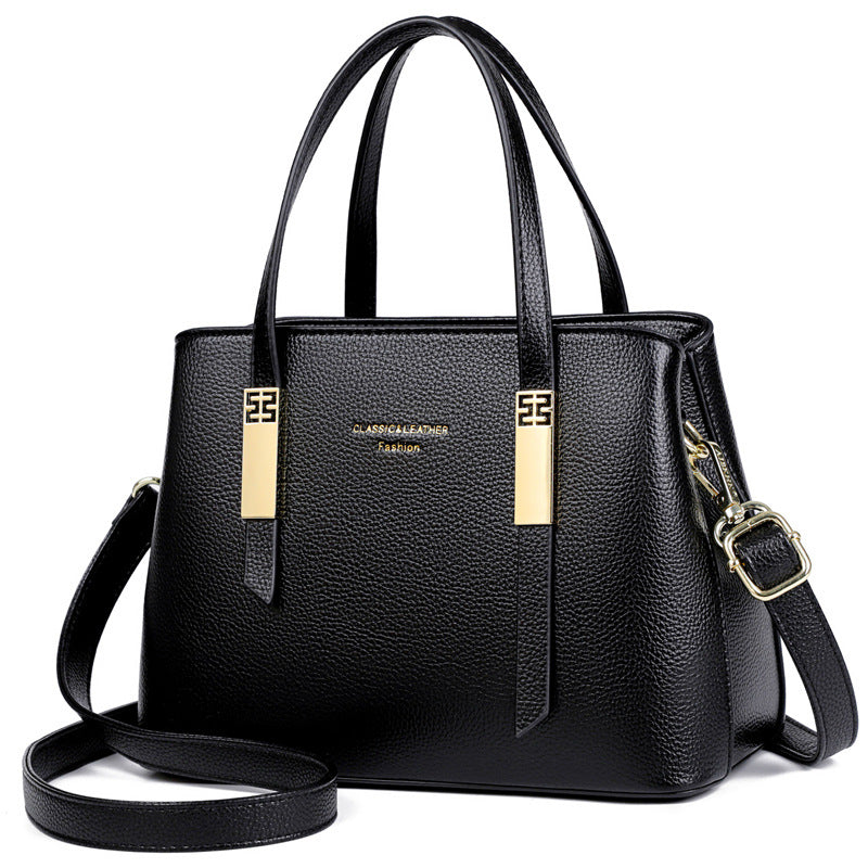 Women's Mother Simple Elegant Soft Leather Handbags