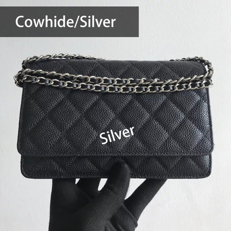 Fashion Simple Female Designer High Quality Genuine Leather Chain Crossbody Bags