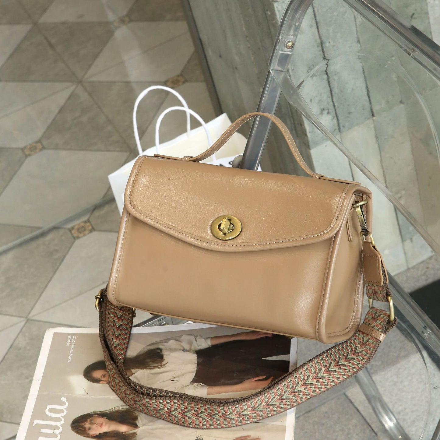 Women's Vegetable Tanned Leather Cow Single Lady's Shoulder Bags