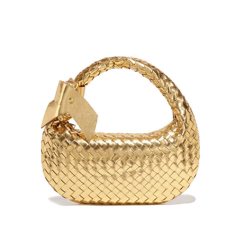 Women's Woven Fashion Knotted Round Large Capacity Handbags