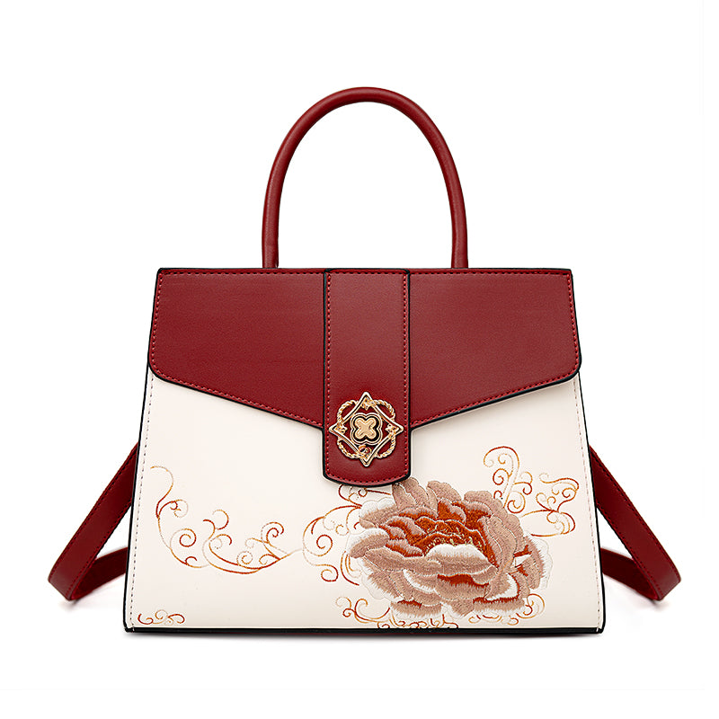 Mother's Day Gift Embroidered Female Red Bridal Bags