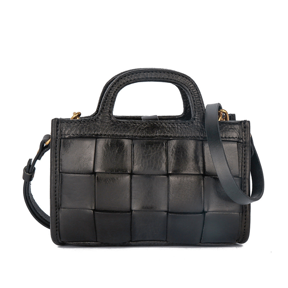 Women's Genuine Leather Woven Retro Fashion Crossbody Bags