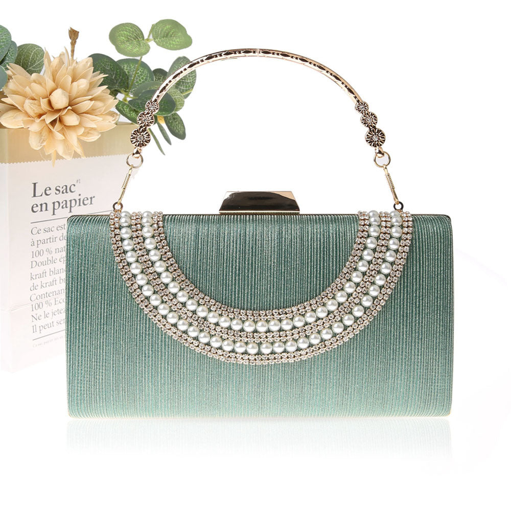 Portable Rhinestone Banquet Elegant Long Clutch Evening Bags