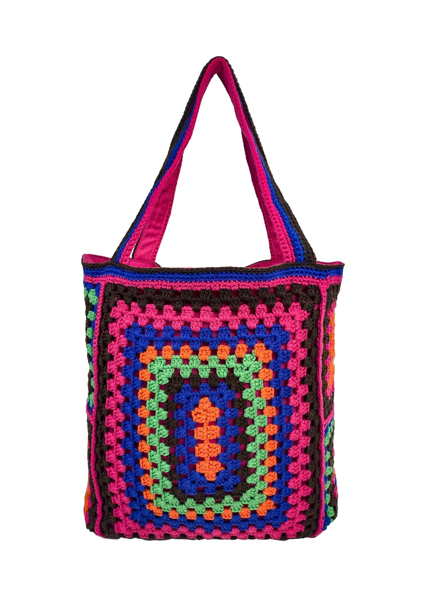 Women's Capacity Knitted Portable Underarm Ethnic Style Pattern Shoulder Bags