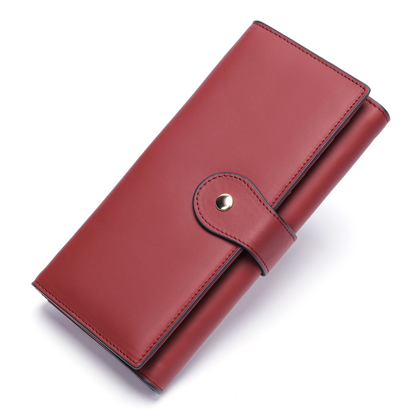 Women's Long Genuine Leather Multiple Slots Antimagnetic Fashion Ladies Wallets