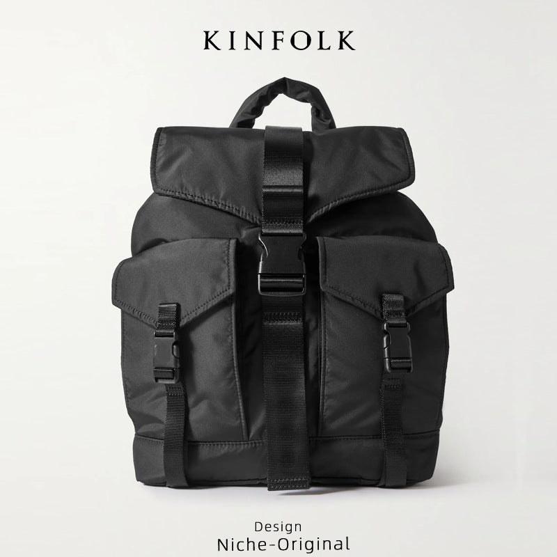Unisex Style Contrast Color Large Capacity Backpacks
