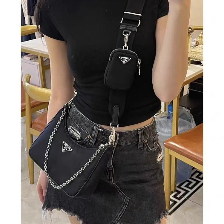 Recycled Nylon Three-in-one Chain Underarm Version Crossbody Bags