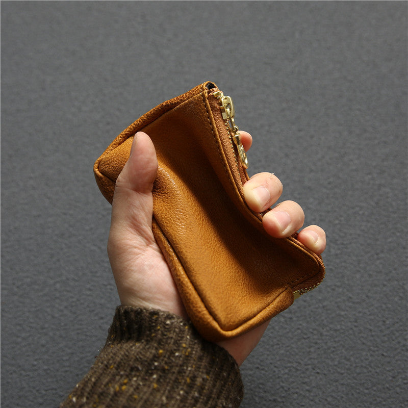 Women's & Men's & Tanned Leather Cowhide Zipper Vintage Bags