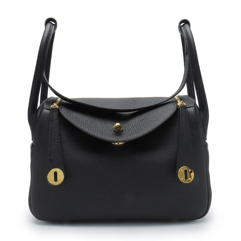 Layer Cowhide Lychee Pattern Lindy Doctor Genuine Leather Crossbody Bags