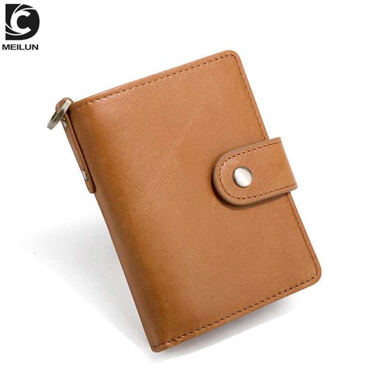 Men's Elegant Retro Cowhide Foldable Gift Coin Purses