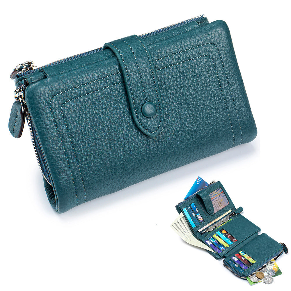 Women's Soft Leather High-grade Short Three-fold Large Capacity Ladies Wallets