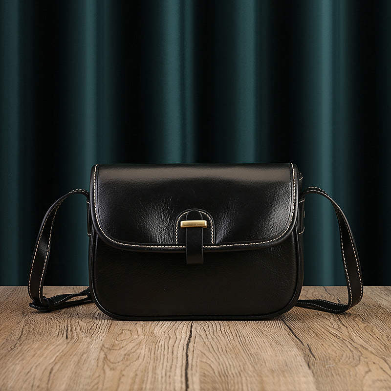 Women's Snap Genuine Leather Retro Art Versatile Bags