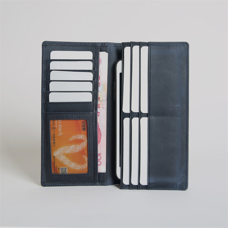 Men's Horse First Layer Cowhide Long Genuine Leather Men's Wallets