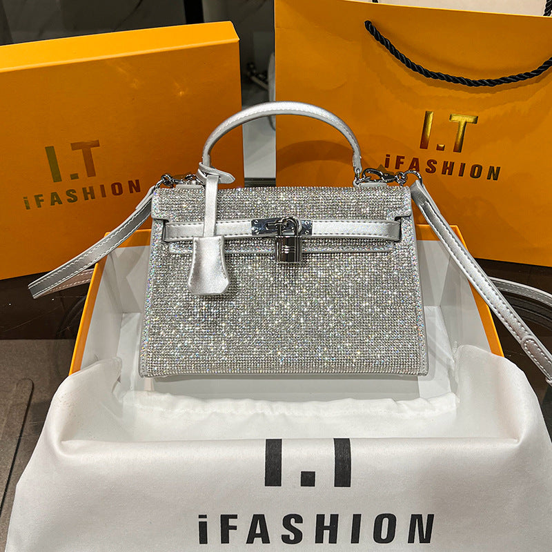 Women's Diamond Kelly Platinum Portable Live Broadcast Crossbody Bags