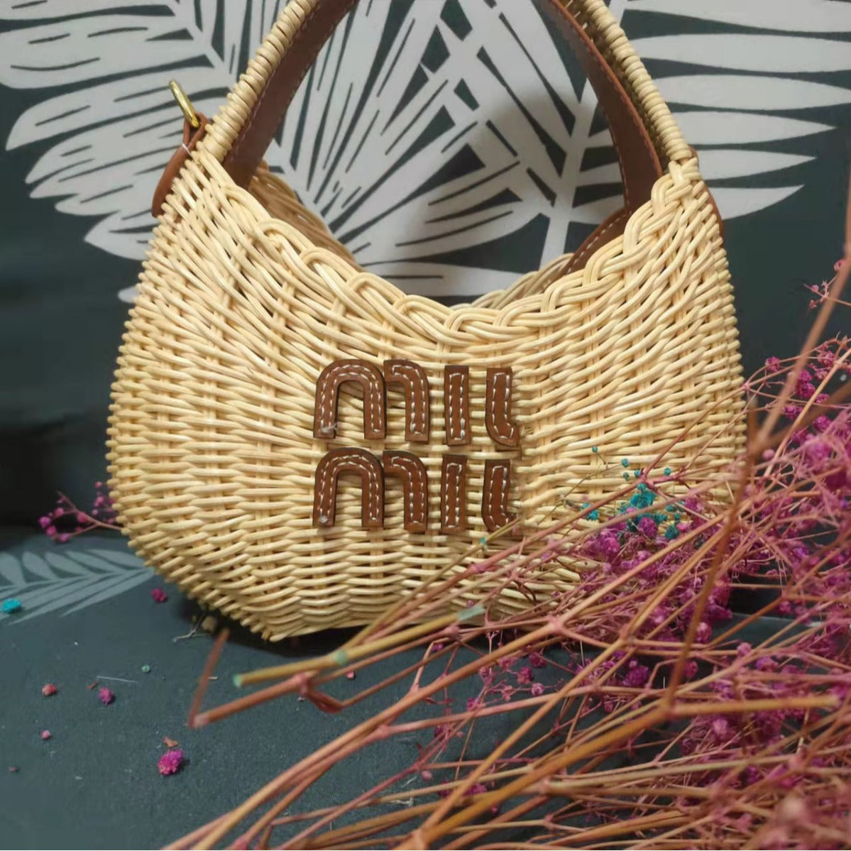 Home Rattan Weave Primary Color Hand-woven Handbags