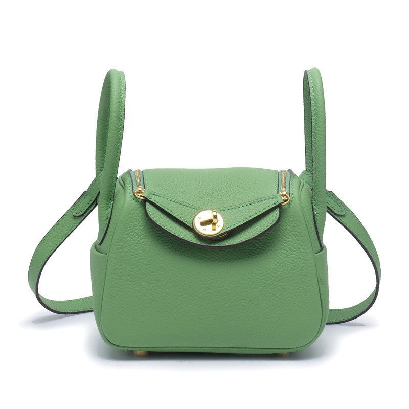 Layer Cowhide Lychee Pattern Lindy Doctor Genuine Leather Crossbody Bags