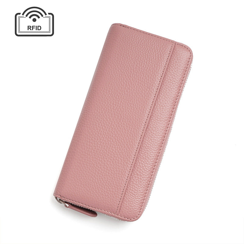 Women's Long Leather Organ Clutch Large Capacity Ladies Wallets