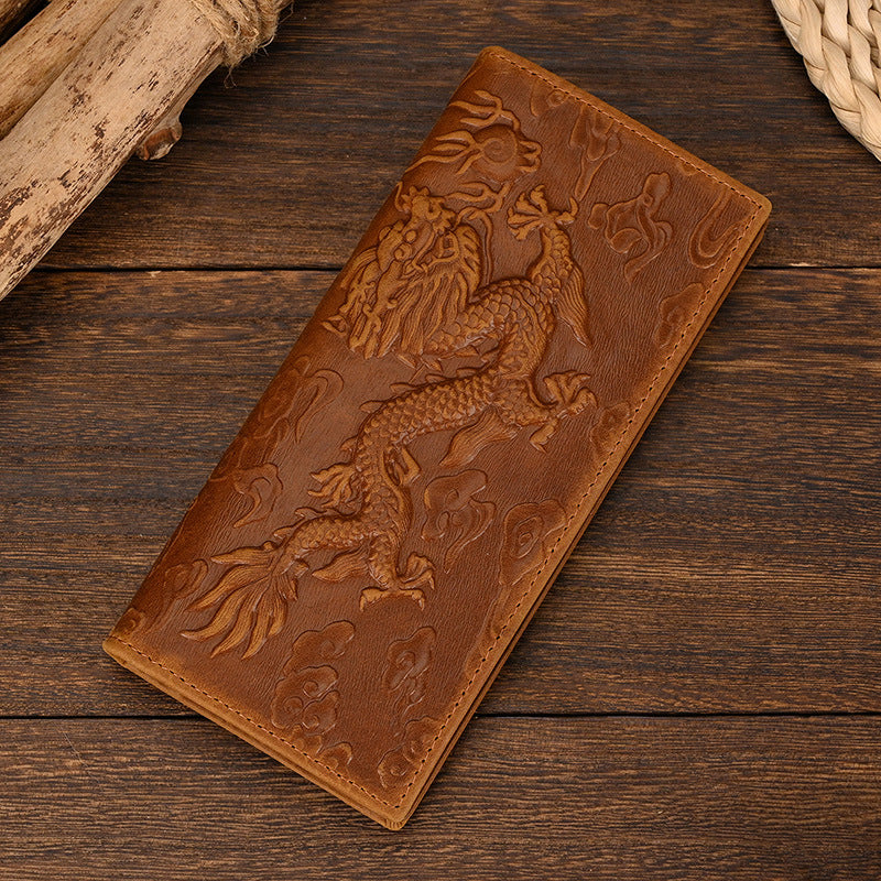 Men's Horse Leather Long First Layer Cowhide Men's Wallets