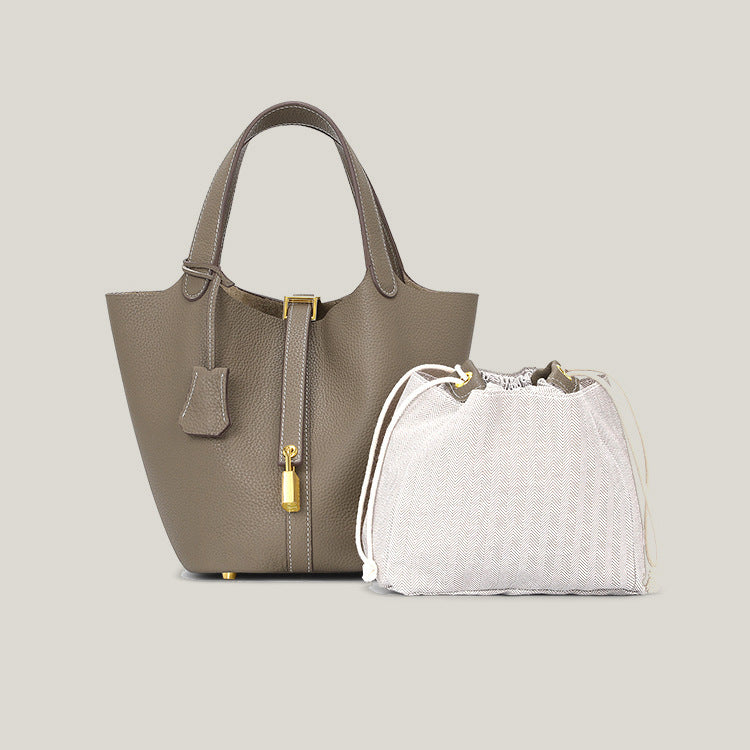 Women's Vegetable Basket Genuine Leather Niche Advanced Mother Handbags