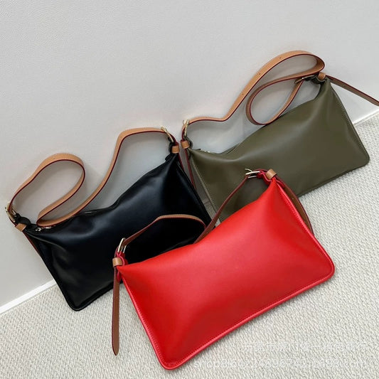 Women's Underarm Lambskin Portable Geometric Wang Armpit Bags