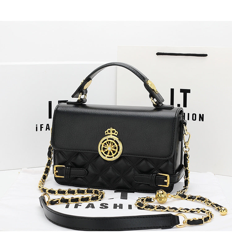 Women's Golden Balls Rhombus Good Luck Comes Crossbody Bags