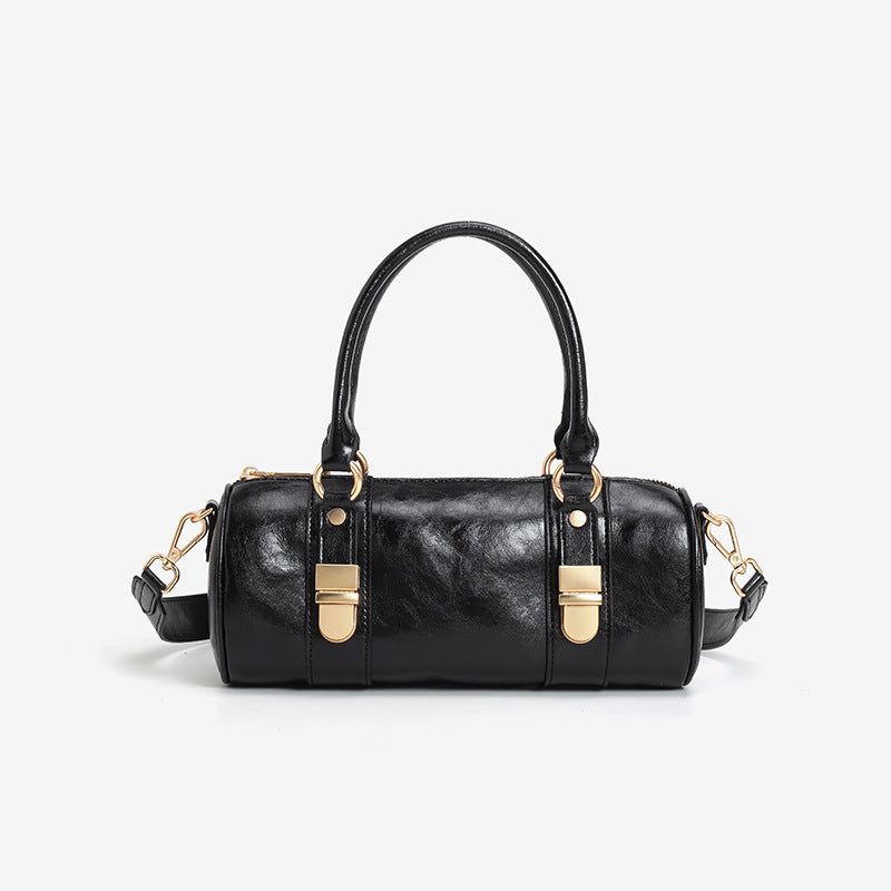 Women's Portable Boston High-grade Oil Wax Leather Crossbody Bags