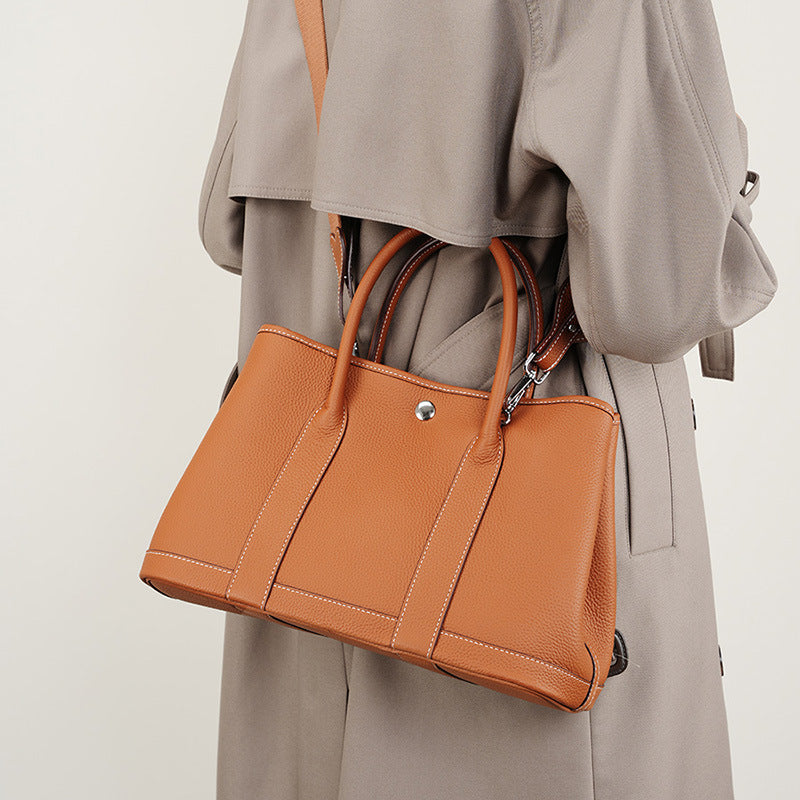 Women's Genuine Leather Portable Big Shopping Tote Bags