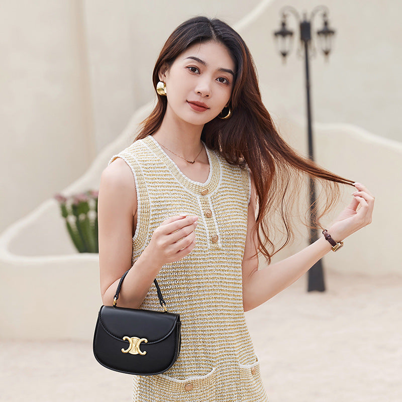 Women's Spring Arc Niche Saddle Retro One Handbags