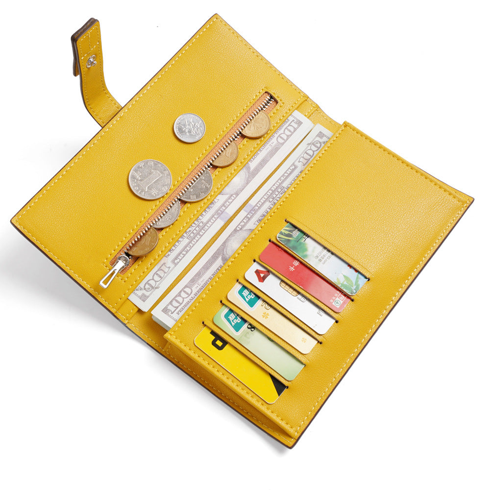 Women's Long Soft Cowhide Multiple Slots Ladies Wallets