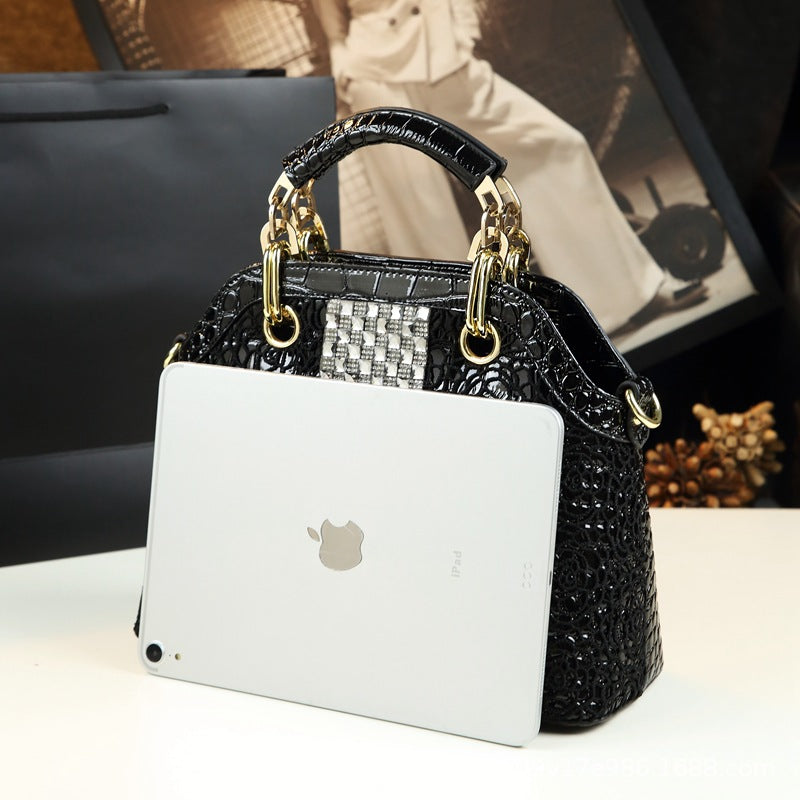 Women's Diamond Lace Crocodile Pattern Wedding Trendy Handbags