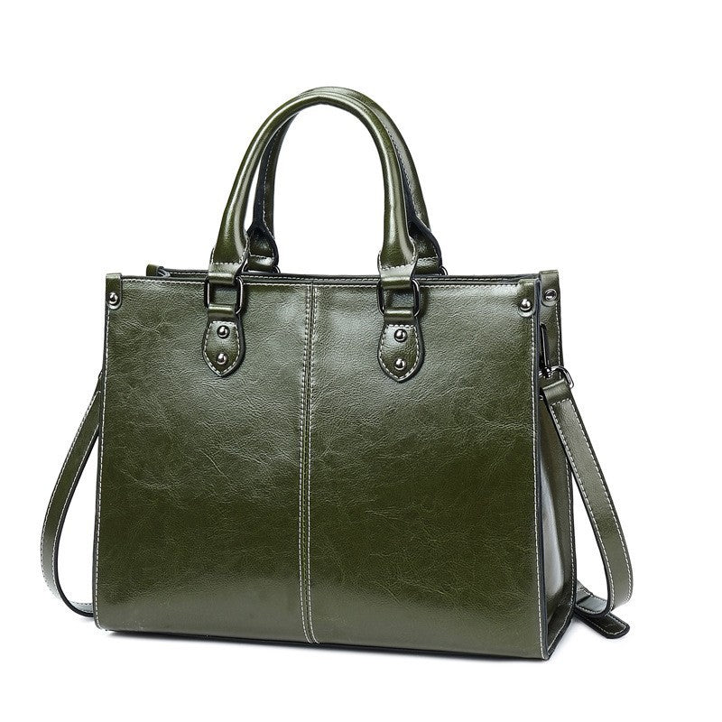 Women's Slouchy Charming Leather Cowhide Retro Handbags