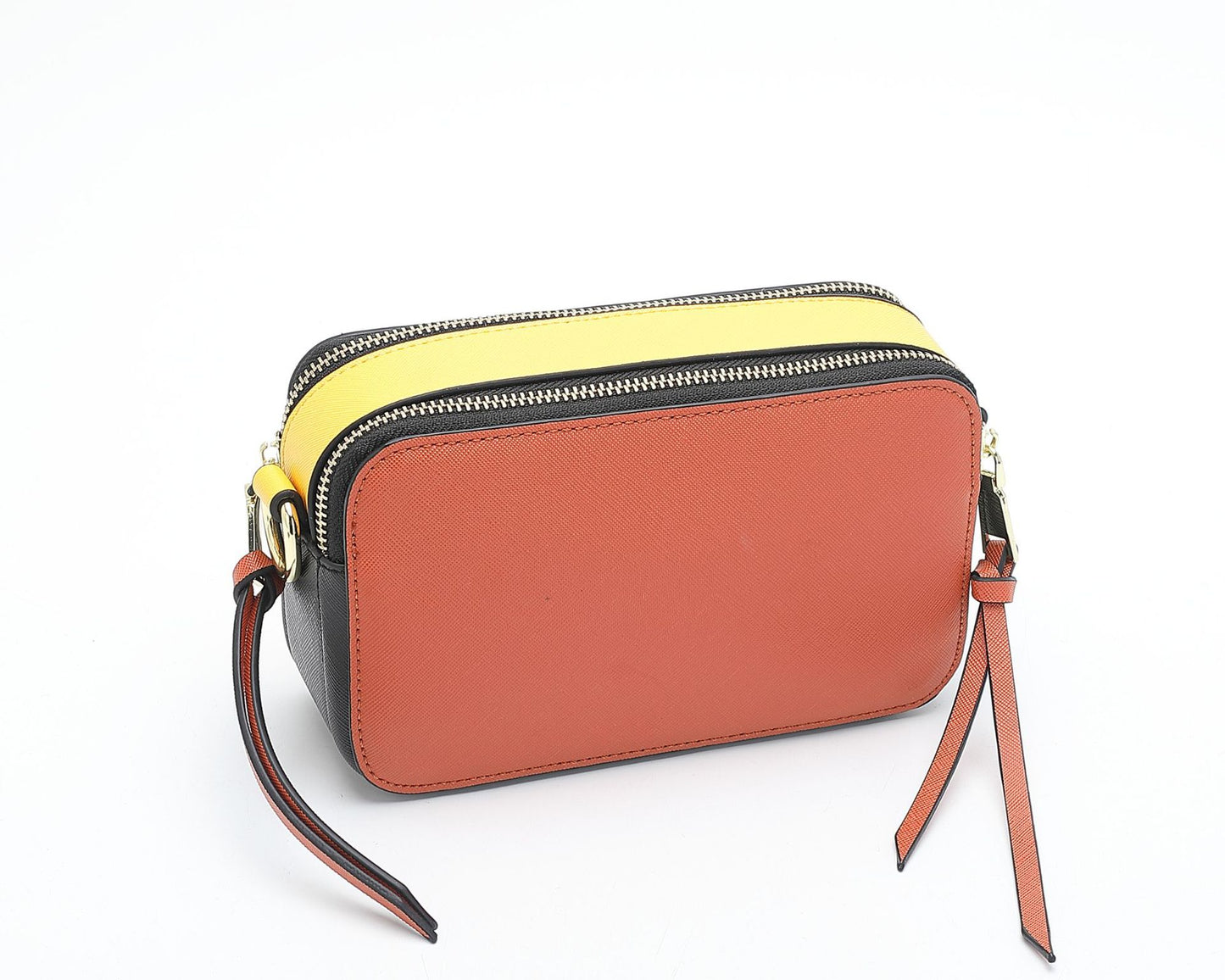 Women's Wide Strap Mark Double Zipper Classic Bags