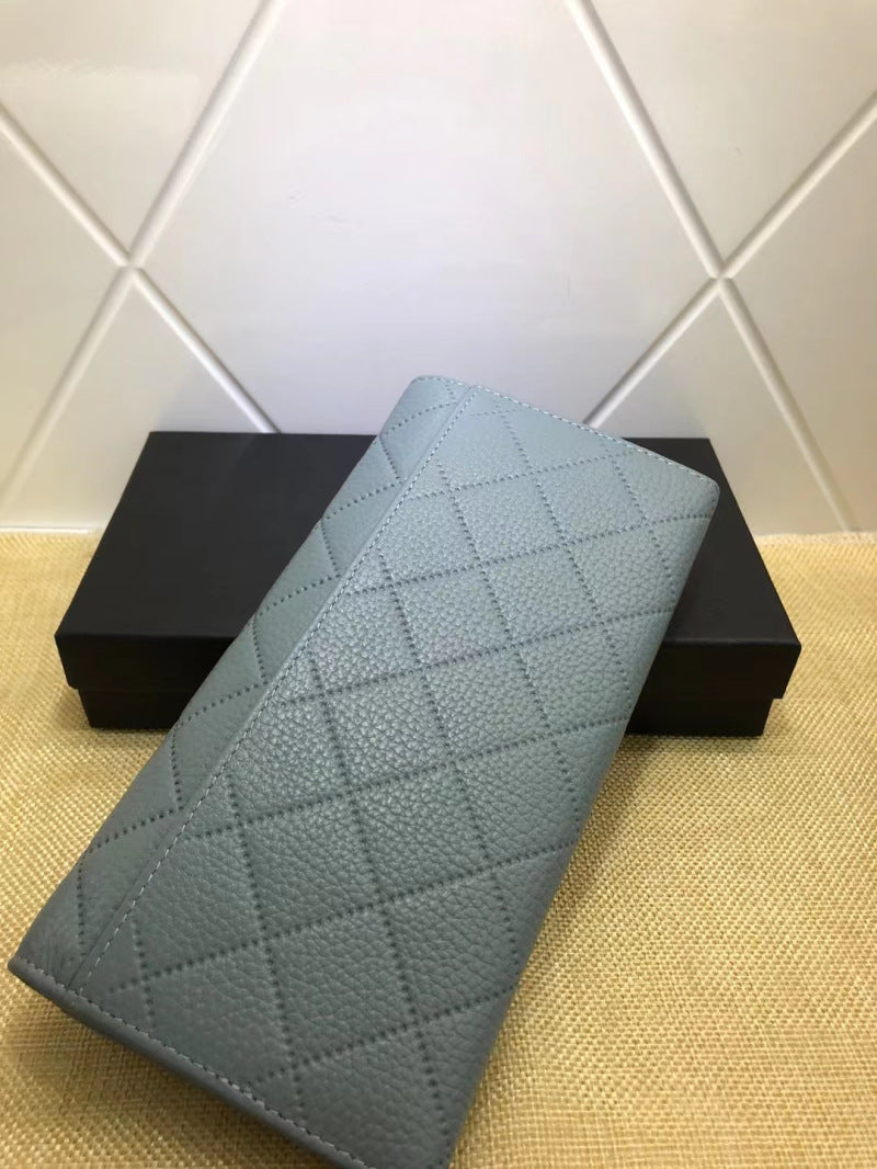 Women's Mid-length Fashion Rhombus Genuine Leather Simple Ladies Wallets