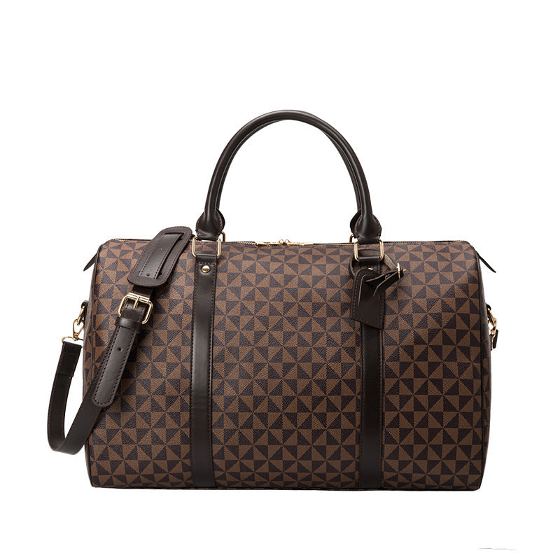 Printed Plaid Long-distance Large Capacity Business Handbags