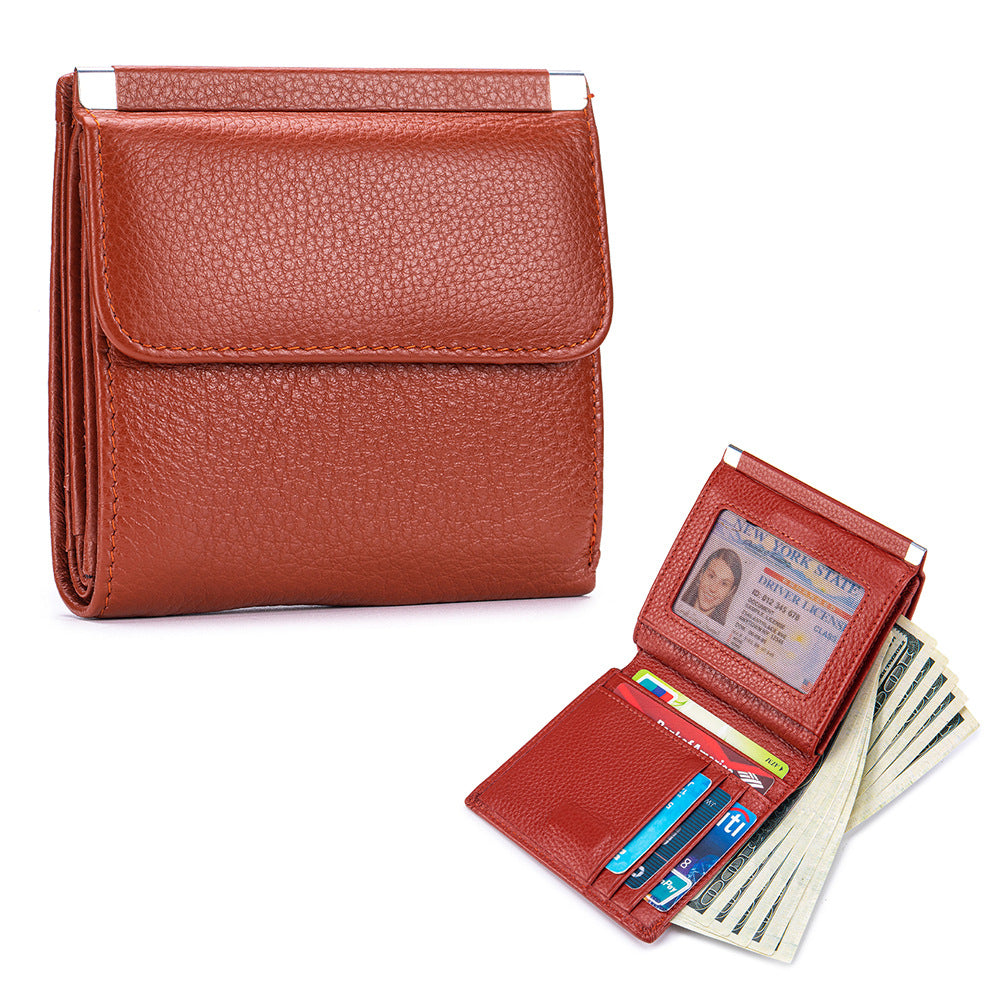 Women's Genuine Leather Short High-grade Storage First Ladies Wallets