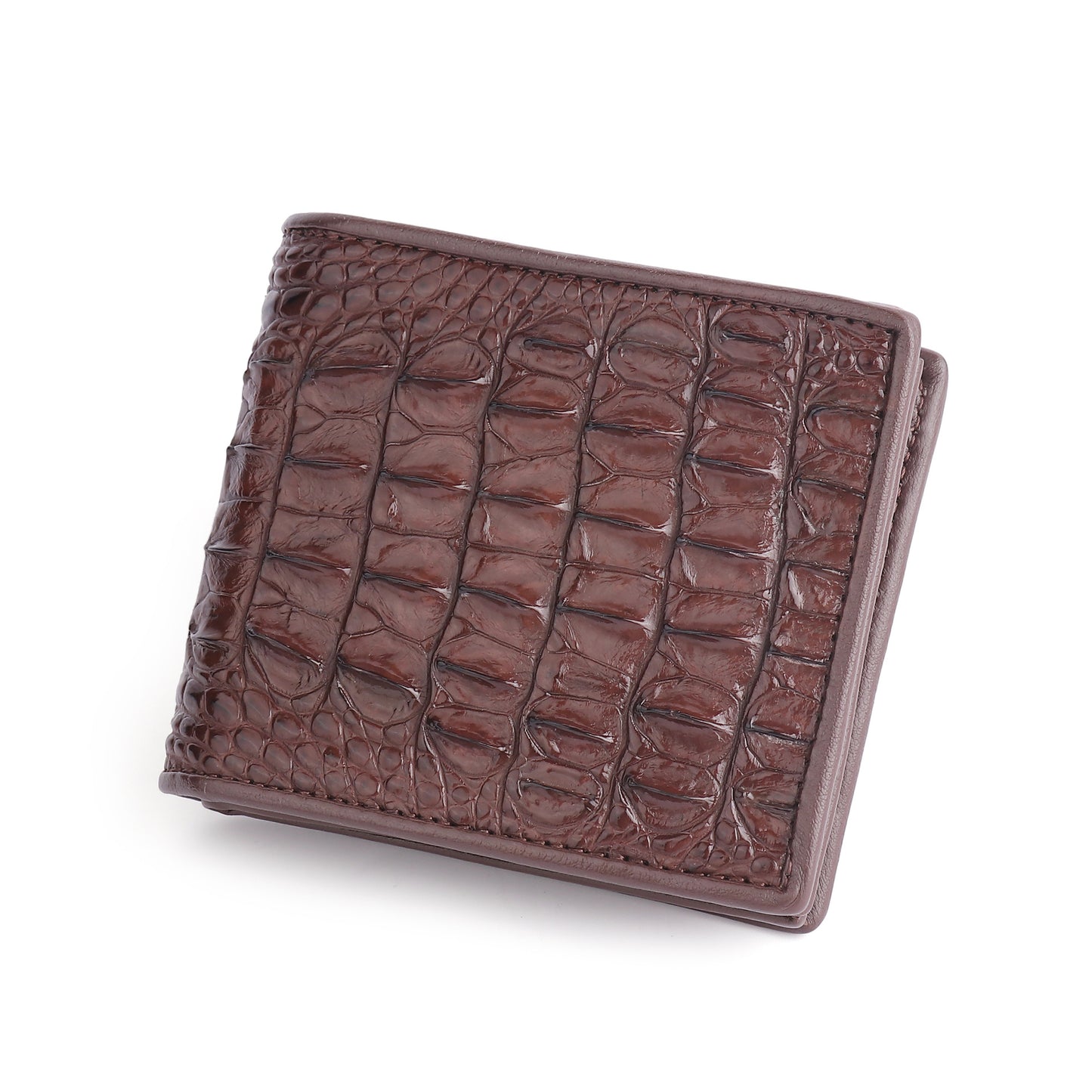Men's Crocodile Leather Back Bone Genuine Short Card Holder
