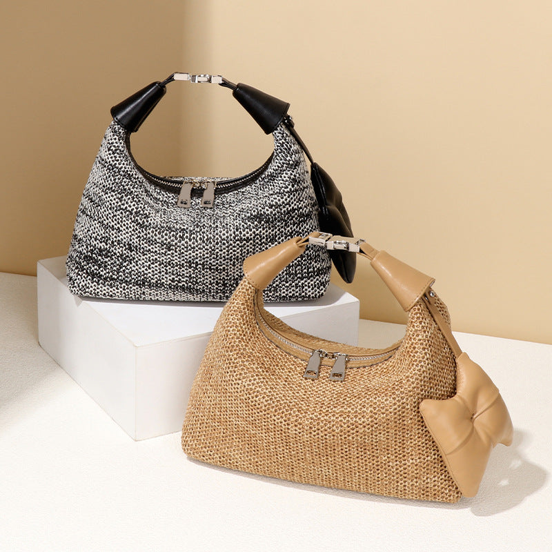 Women's Straw Woven Dumpling Beach Holiday Western Style Handbags