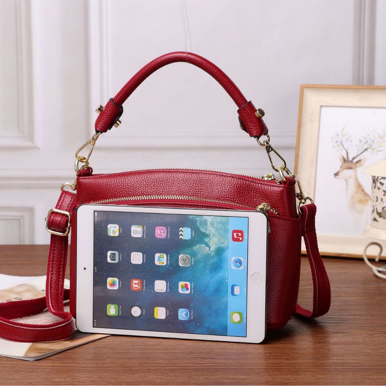 Women's Triple Zipper Portable Dumpling Practical Classic Crossbody Bags