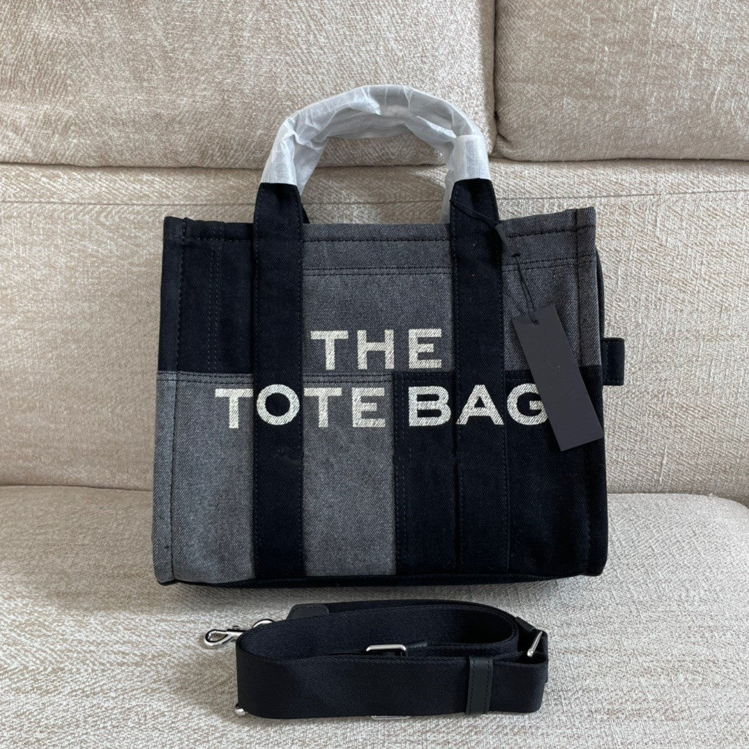 Mini Denim Color Matching Portable Shopping Handbags