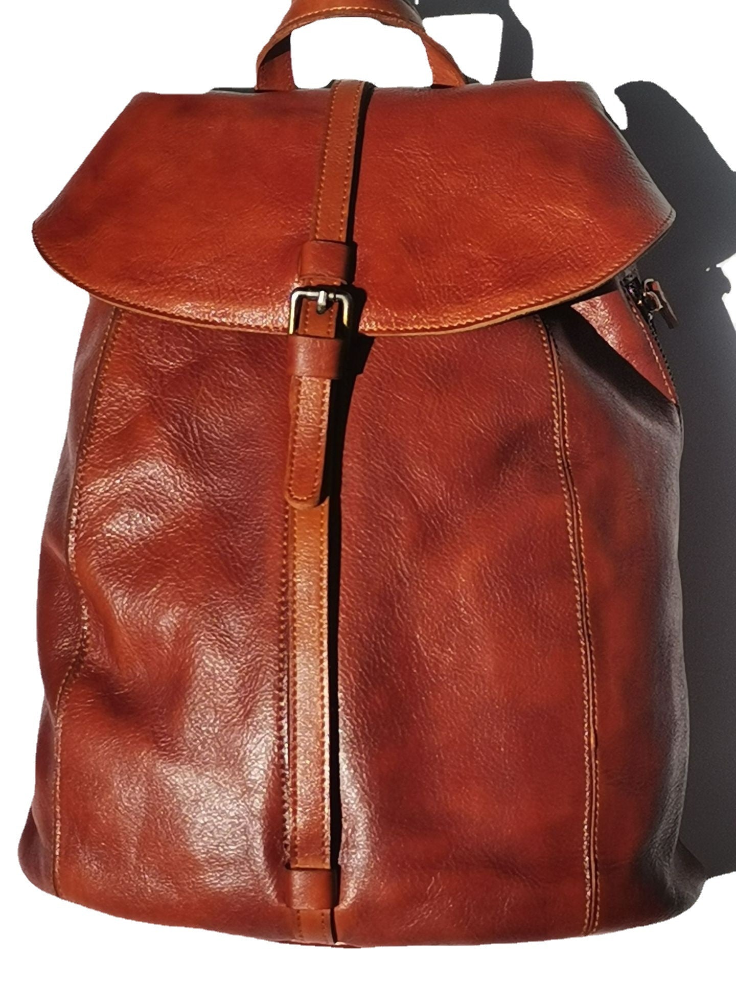 Women's & Men's & Genuine Leather Retro First Layer Backpacks