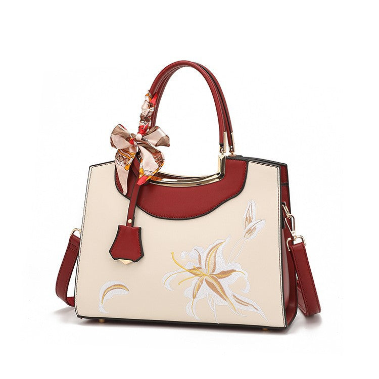 Women's Style Embroidery Mother's Large Capacity Generous Handbags
