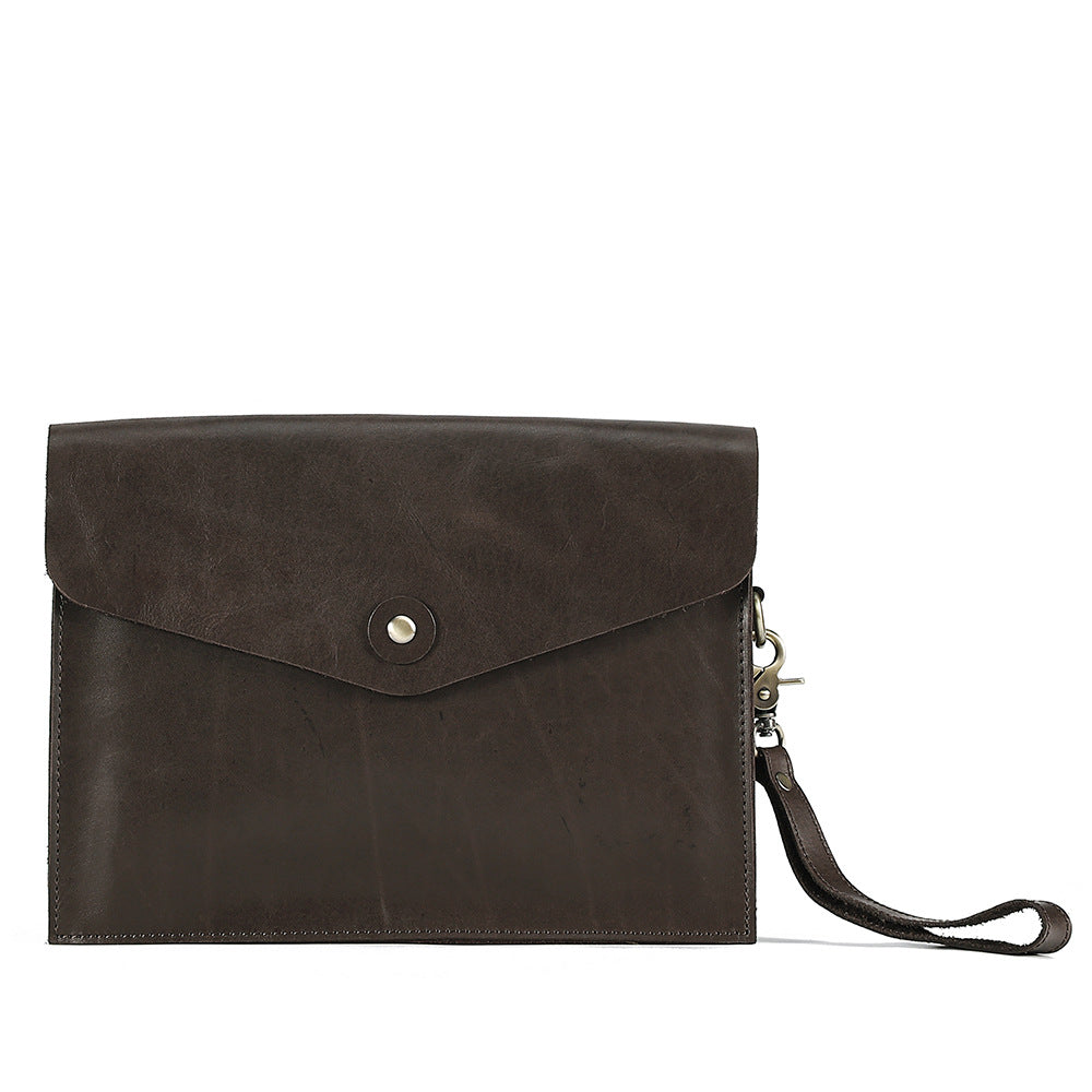 Women's Leather Large Capacity Flip Cowhide Clutch Handbags