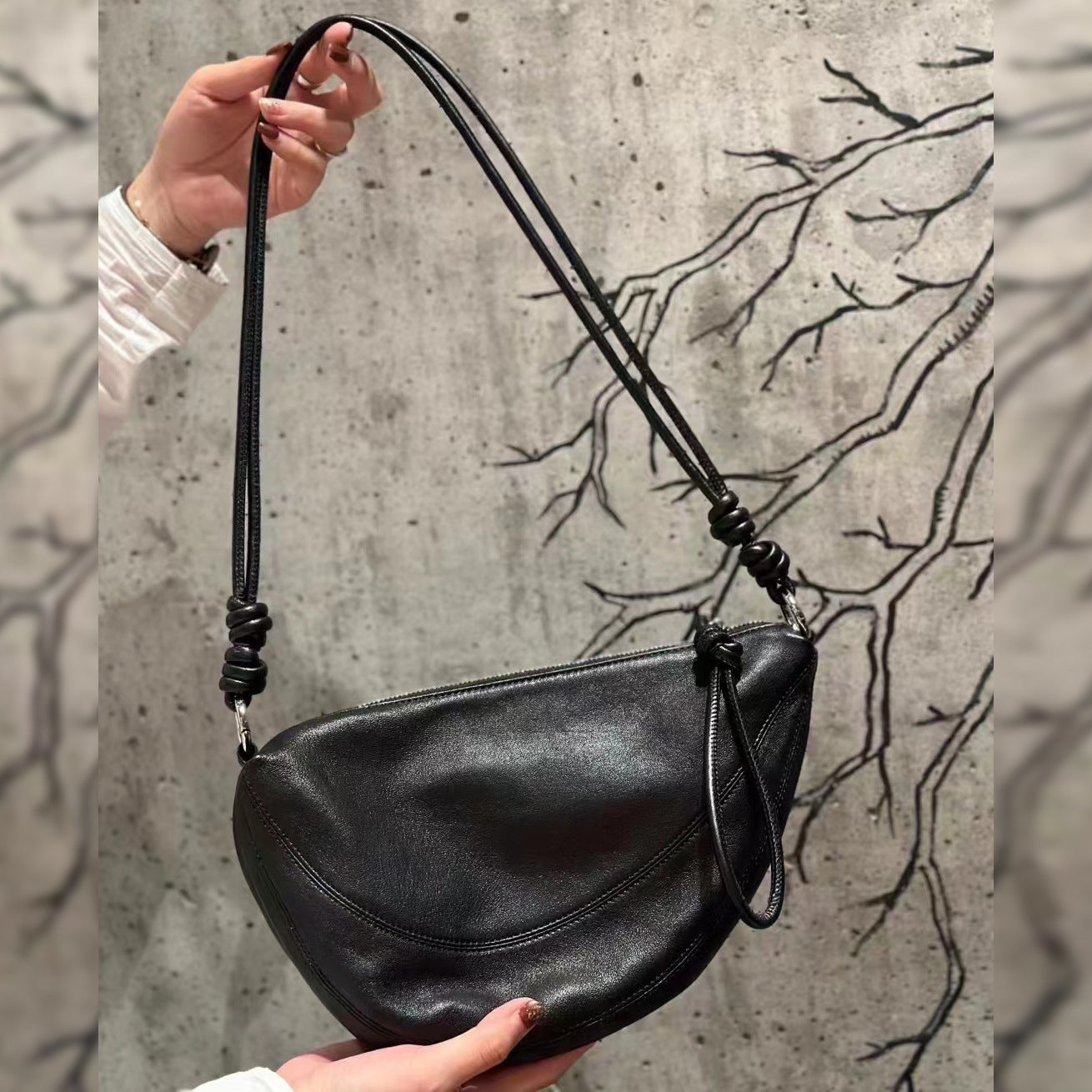 Women's Vegetable Tanned Sheepskin Genuine Leather Spring Crossbody Bags