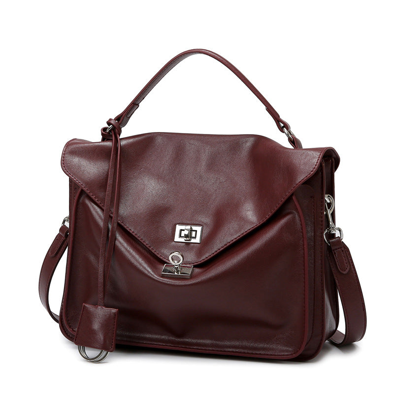 Women's Tanned Soft Leather Light Luxury Large Crossbody Bags