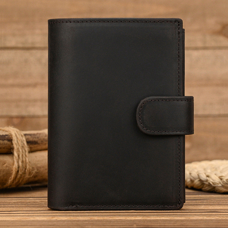 Men's Leather Short Three-fold With Pocket Two-fold Men's Wallets