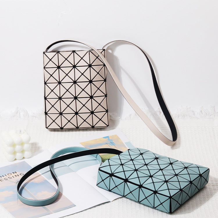 Box Geometric Diamond Pattern Portable Fashion Crossbody Bags
